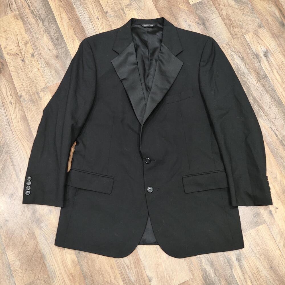 Vintage Polo University Club Ralph Lauren Tuxedo Jacket Mens 42 Black Wool